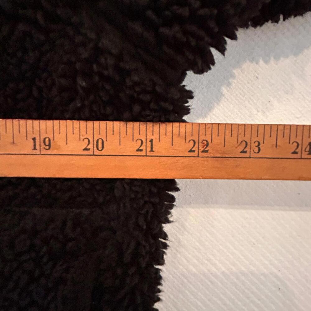 Aritzia Wilfred Free Black Sherpa Teddy Fleece Zip-Up Jacket Size Medium - Picture 3 of 4